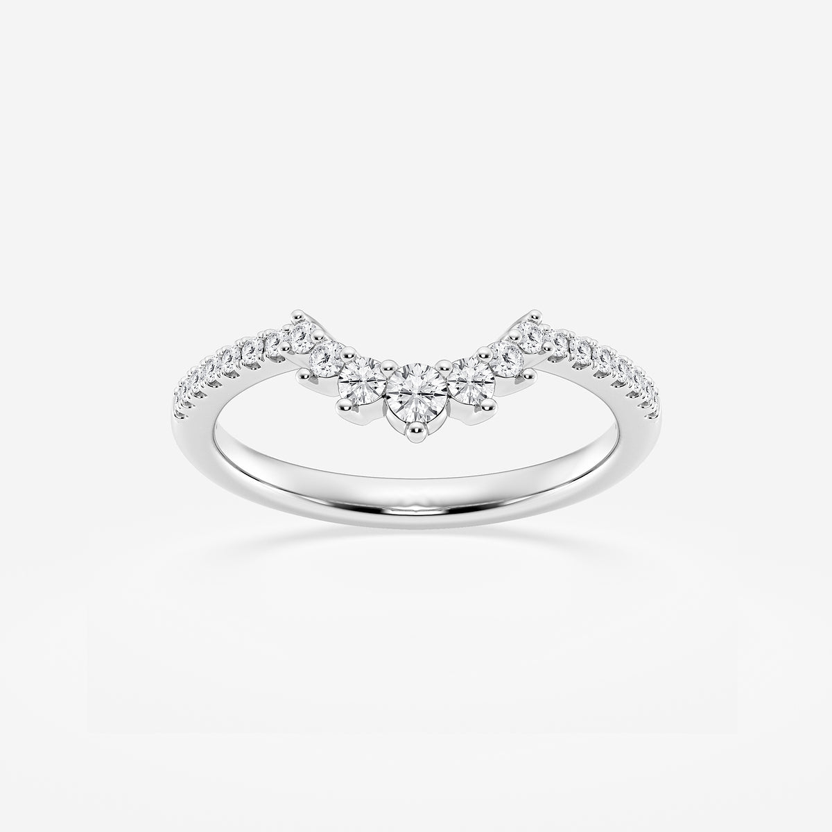 Mariah 1/4 ctw Round Lab Grown Diamond Graduated Crown Stackable Ring