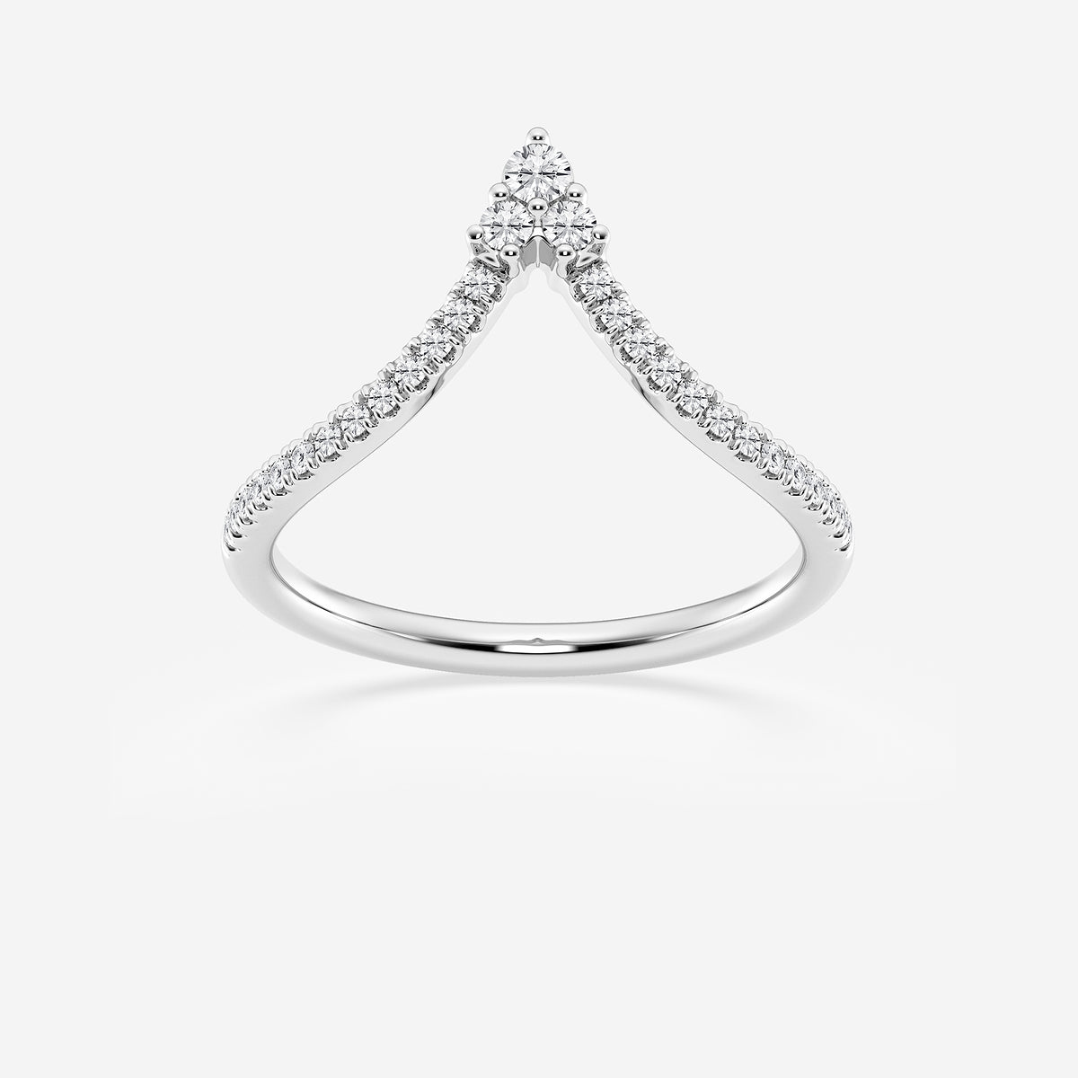 Elaine 1/5 ctw Round Lab Grown Diamond Chevron Wedding Band
