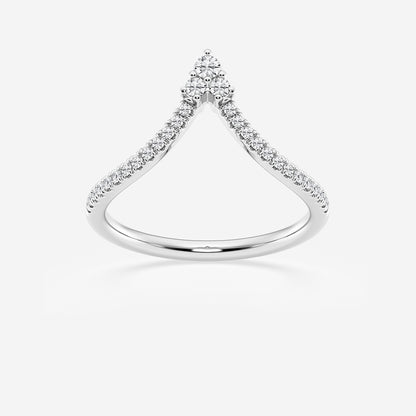 Elaine 1/5 ctw Round Lab Grown Diamond Chevron Wedding Band