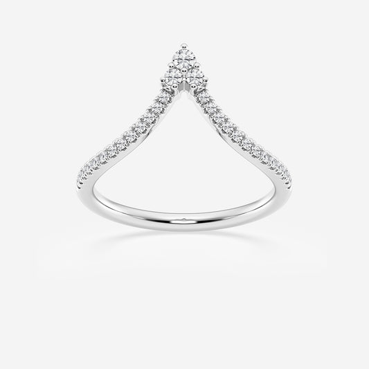 Elaine 1/5 ctw Round Lab Grown Diamond Chevron Wedding Band
