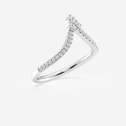 Elaine 1/5 ctw Round Lab Grown Diamond Chevron Wedding Band