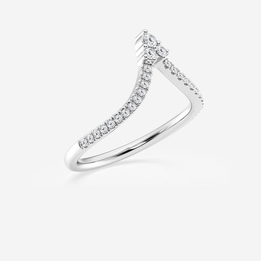 Elaine 1/5 ctw Round Lab Grown Diamond Chevron Wedding Band