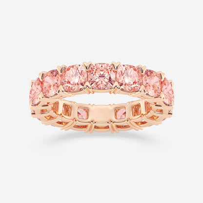 Abby 7 ctw V-Prong Fancy Pink Eternity Band - 4.4mm Width    14K Rose Gold