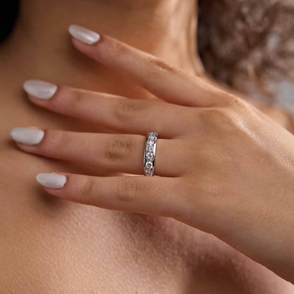 Celia 2 ctw Round Lab Grown Diamond Wedding Band    14K White Gold, DE, VS1