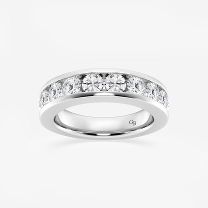 Celia 2 ctw Round Lab Grown Diamond Wedding Band    14K White Gold, DE, VS1