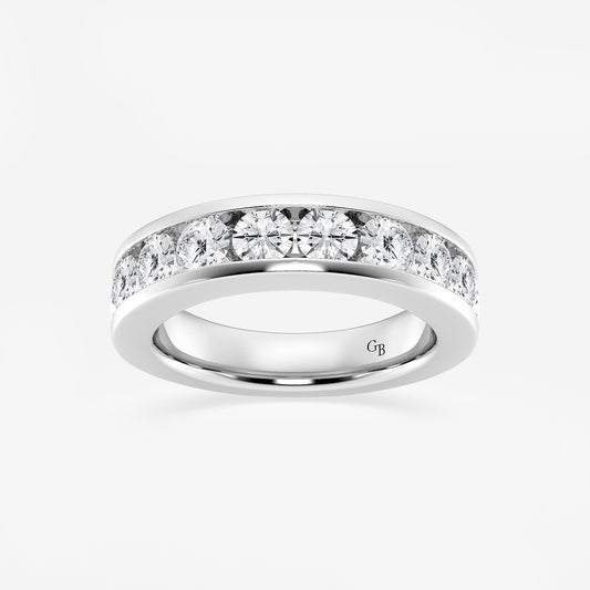 Celia 2 ctw Round Lab Grown Diamond Wedding Band    14K White Gold, DE, VS1