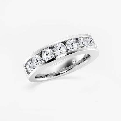 Celia 2 ctw Round Lab Grown Diamond Wedding Band    14K White Gold, DE, VS1