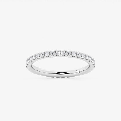 Grace 1 ctw Round Lab Grown Diamond Prong Set Wedding Band    Platinum, DE, VS1