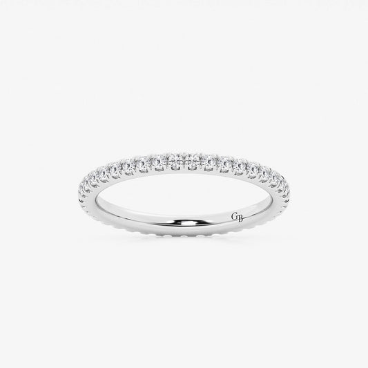 Grace 1 ctw Round Lab Grown Diamond Prong Set Wedding Band    Platinum, DE, VS1