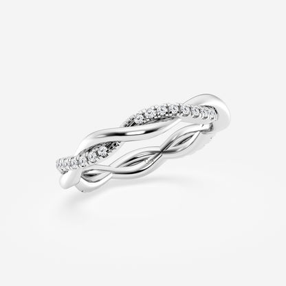 Fatima 1/4 ctw Round Lab Grown Diamond Petite Twist Eternity Band - 3mm Width    14K White Gold, DE, VS1