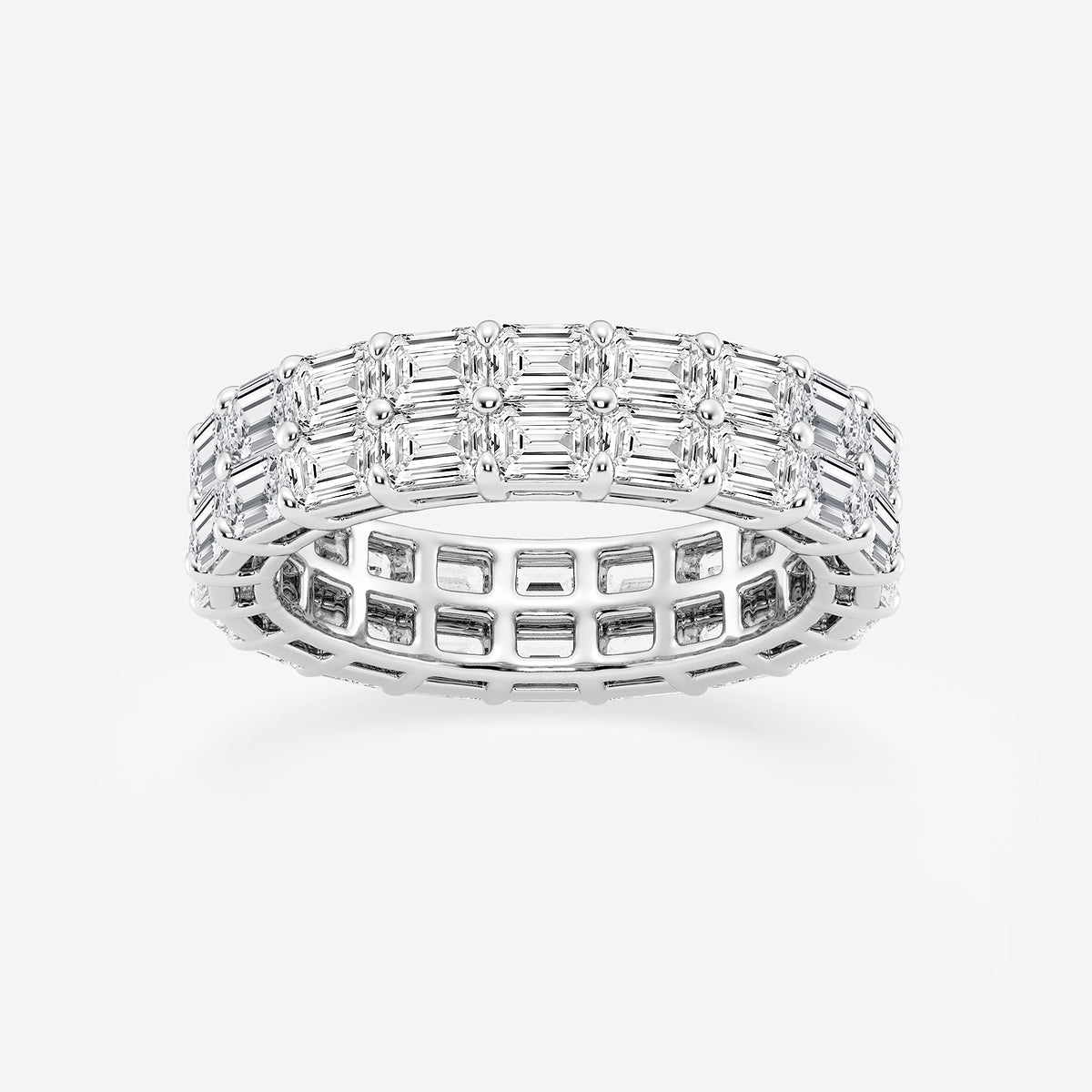 Faith 4 ctw Emerald Lab Grown Diamond Double Row Eternity Band