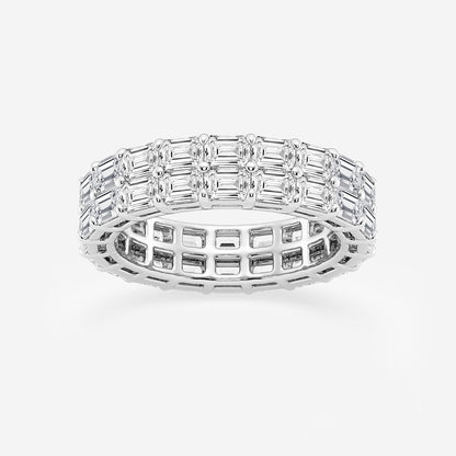 Faith 4 ctw Emerald Lab Grown Diamond Double Row Eternity Band