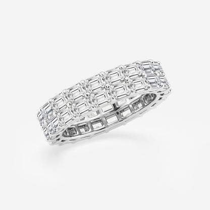 Faith 4 ctw Emerald Lab Grown Diamond Double Row Eternity Band