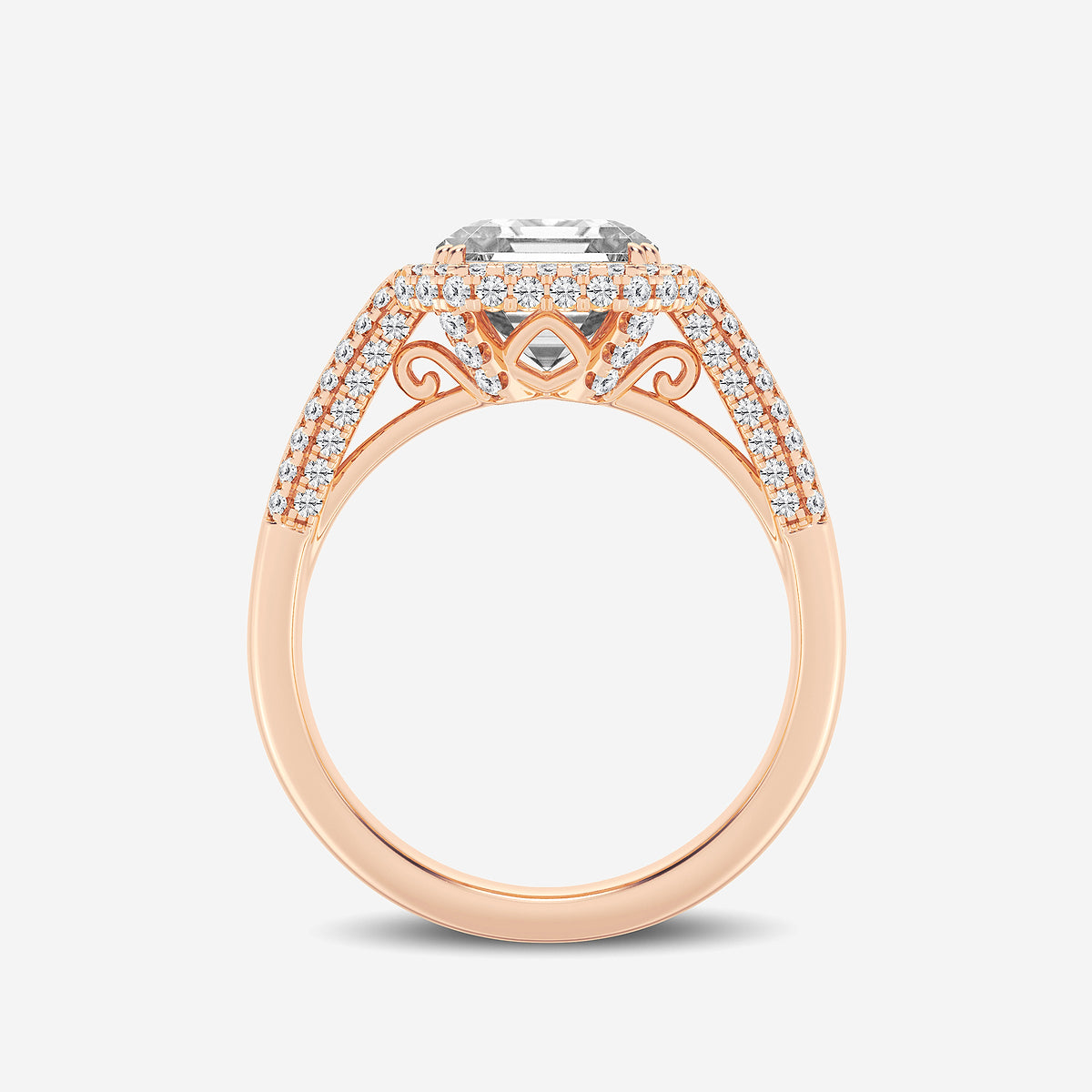 Kalon Asscher Diamond Halo Engagement Ring