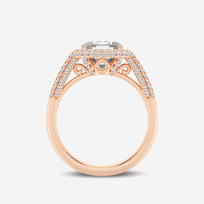 Kalon Asscher Diamond Halo Engagement Ring