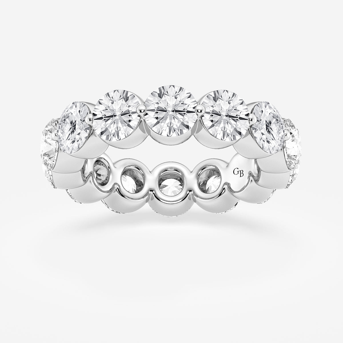 Kristen 6 ctw Round Lab Grown Floating Diamond Eternity Band - 4.7mm Width    14K White Gold, DE, VS1