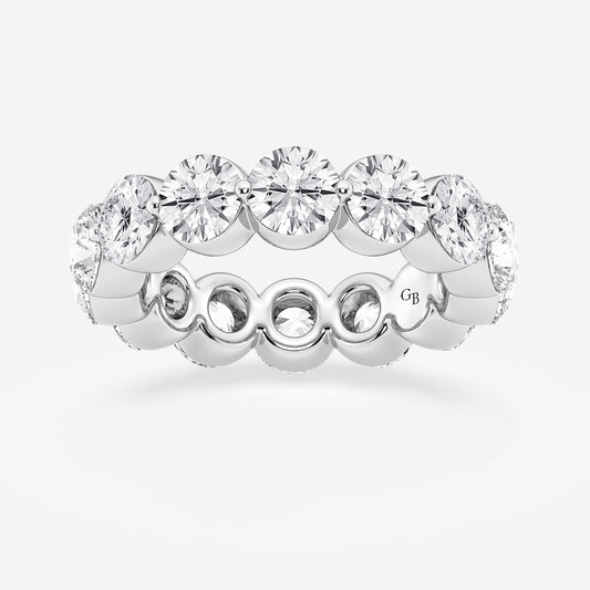 Kristen 6 ctw Round Lab Grown Floating Diamond Eternity Band - 4.7mm Width    14K White Gold, DE, VS1