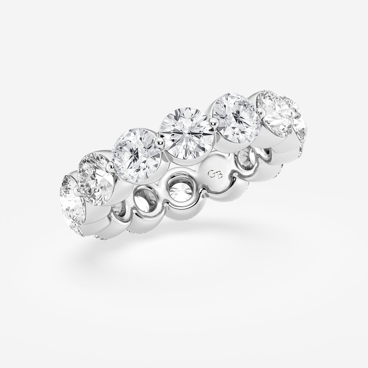 Kristen 6 ctw Round Lab Grown Floating Diamond Eternity Band - 4.7mm Width    14K White Gold, DE, VS1