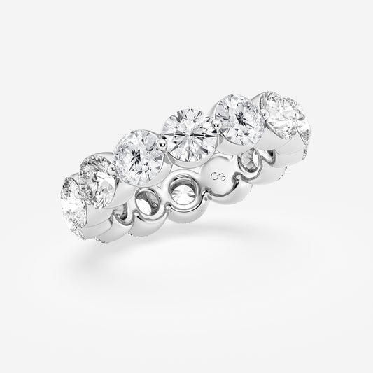 Kristen 6 ctw Round Lab Grown Floating Diamond Eternity Band - 4.7mm Width    14K White Gold, DE, VS1