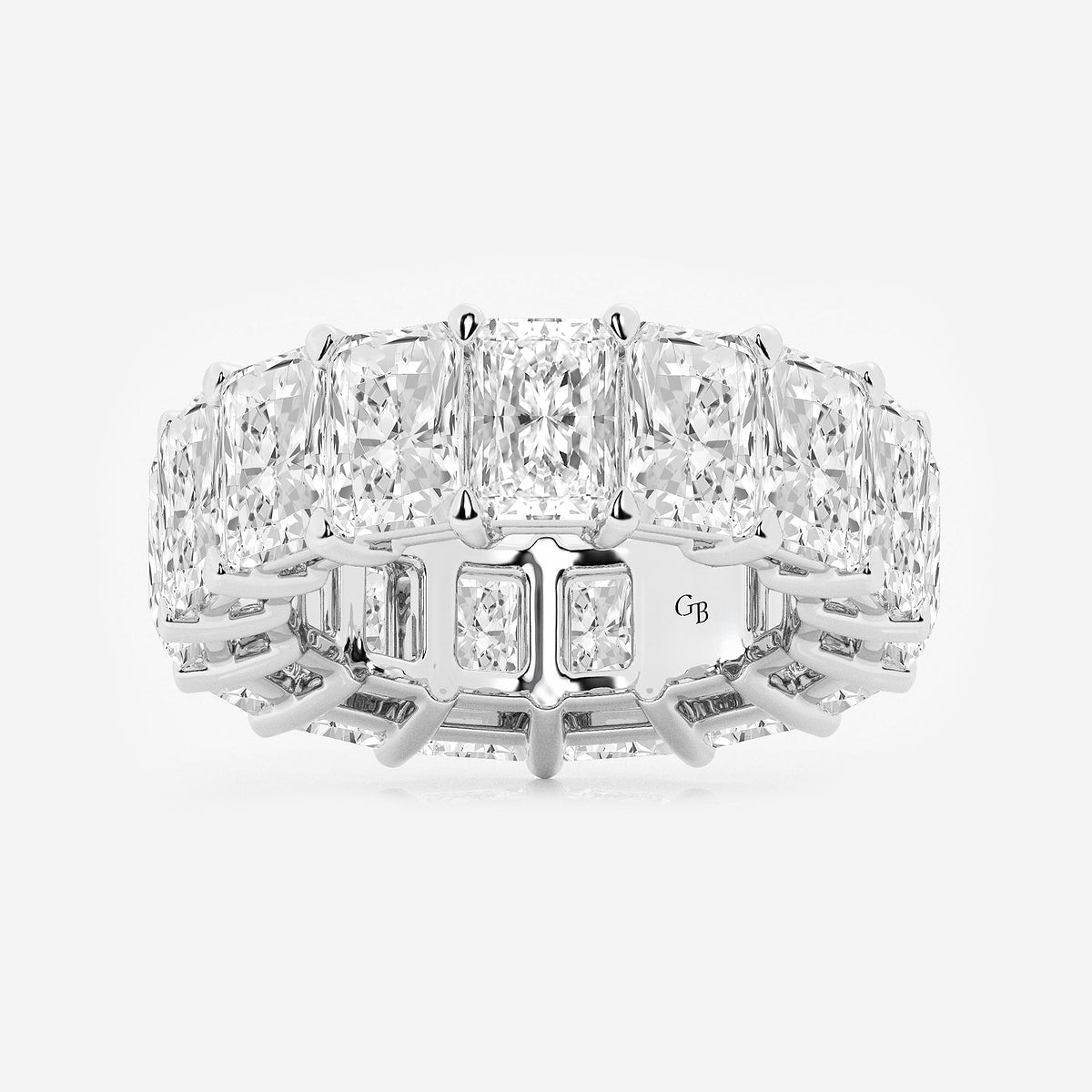Belen 15 ctw Radiant Lab Grown Diamond Cut Luxe Eternity Band - 7.2mm Width    Platinum, DE, VS1