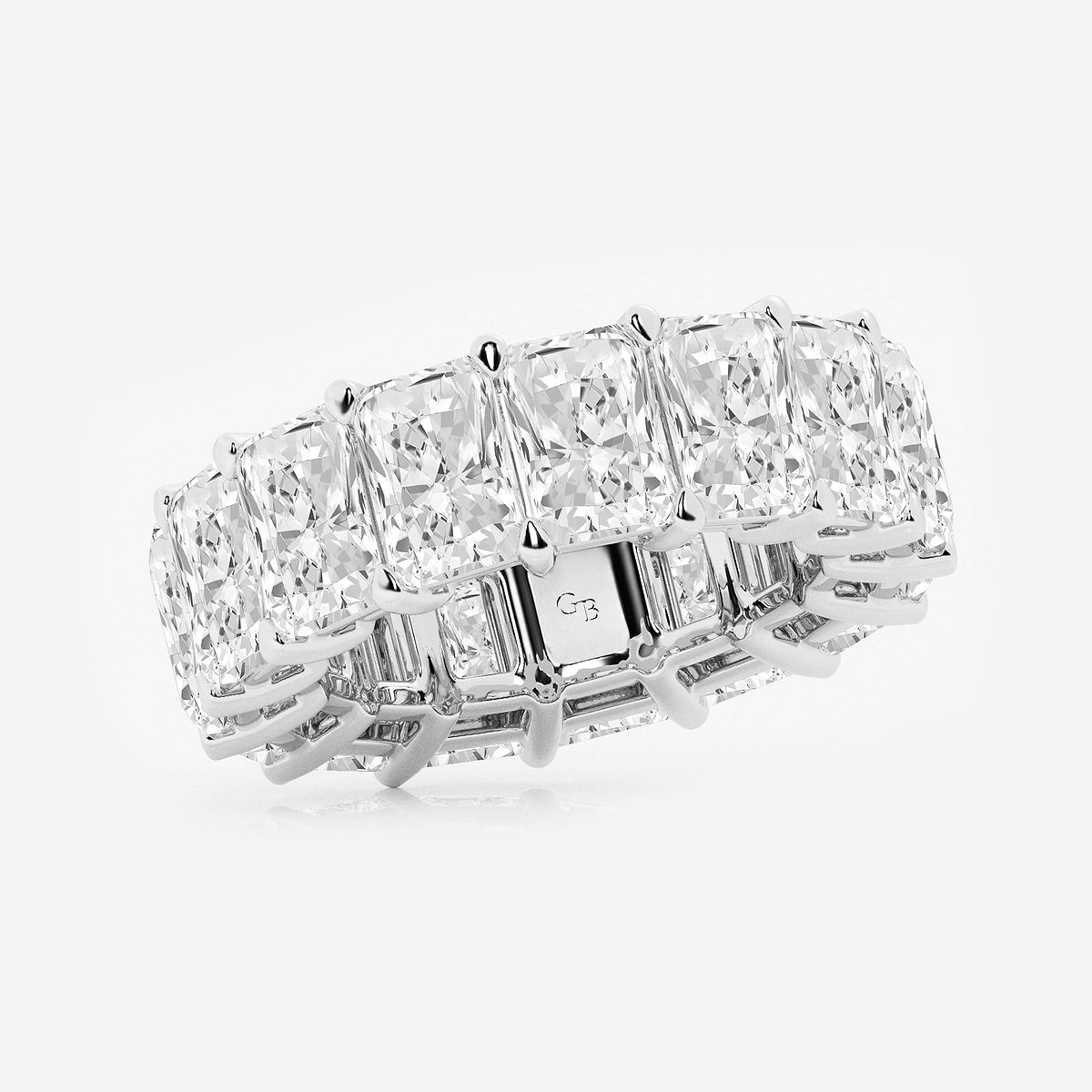 Belen 15 ctw Radiant Lab Grown Diamond Cut Luxe Eternity Band - 7.2mm Width    Platinum, DE, VS1