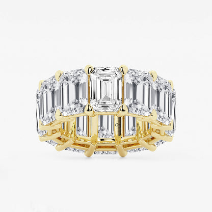 Joy 25 1/5 ctw Emerald Lab Grown Diamond Cut Luxe Eternity Band - 8.7mm Width    14K Yellow Gold, E, VS1
