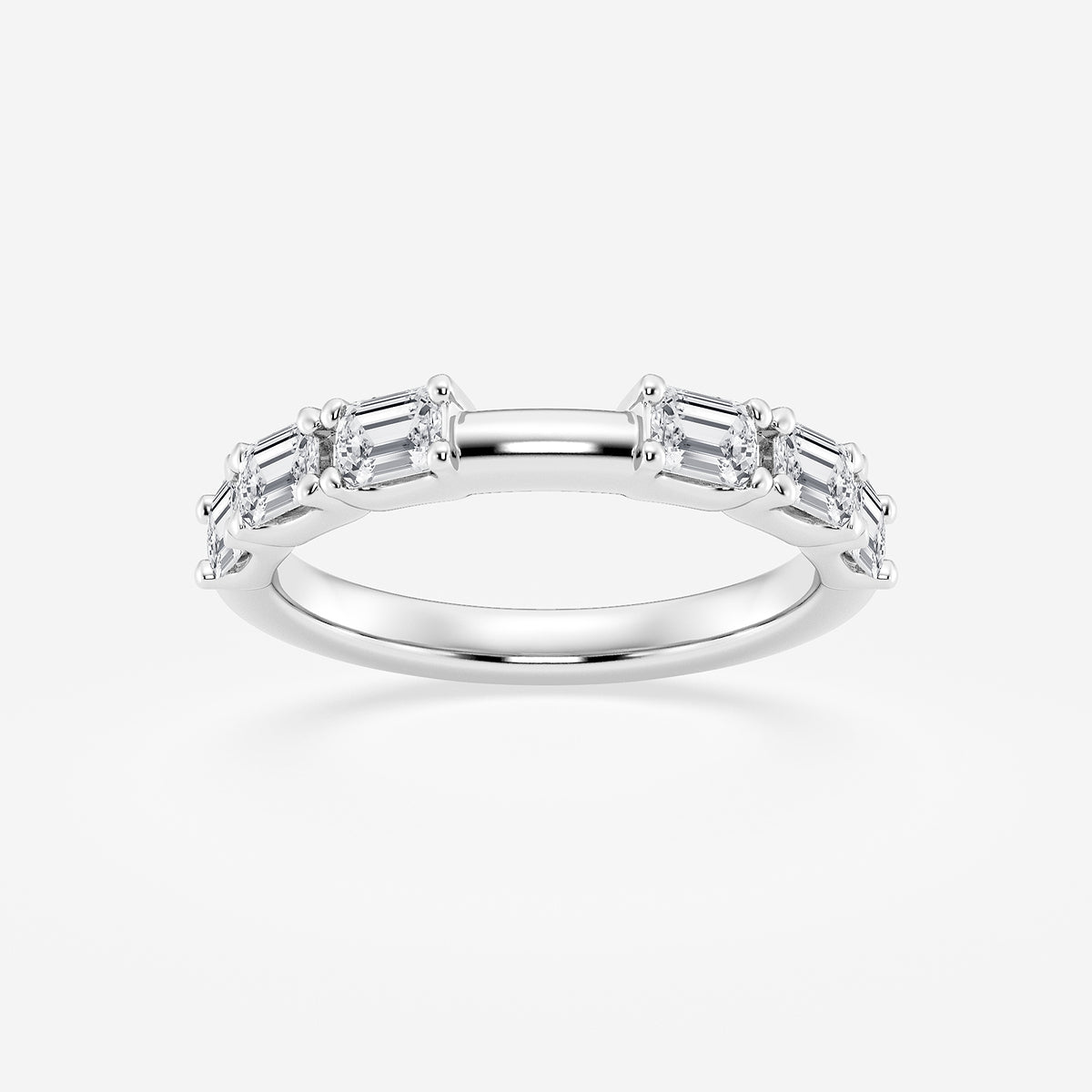 Leslie 1 1/5 ctw Emerald Lab Grown Diamond Wedding Band