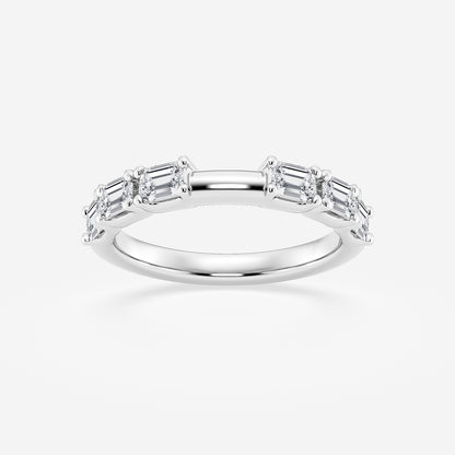 Leslie 1 1/5 ctw Emerald Lab Grown Diamond Wedding Band