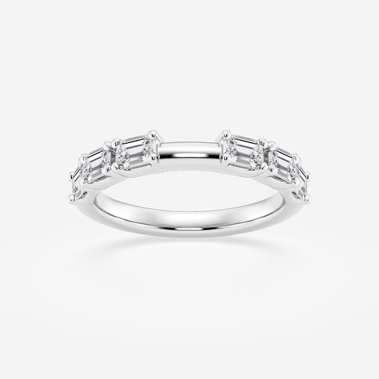 Leslie 1 1/5 ctw Emerald Lab Grown Diamond Wedding Band