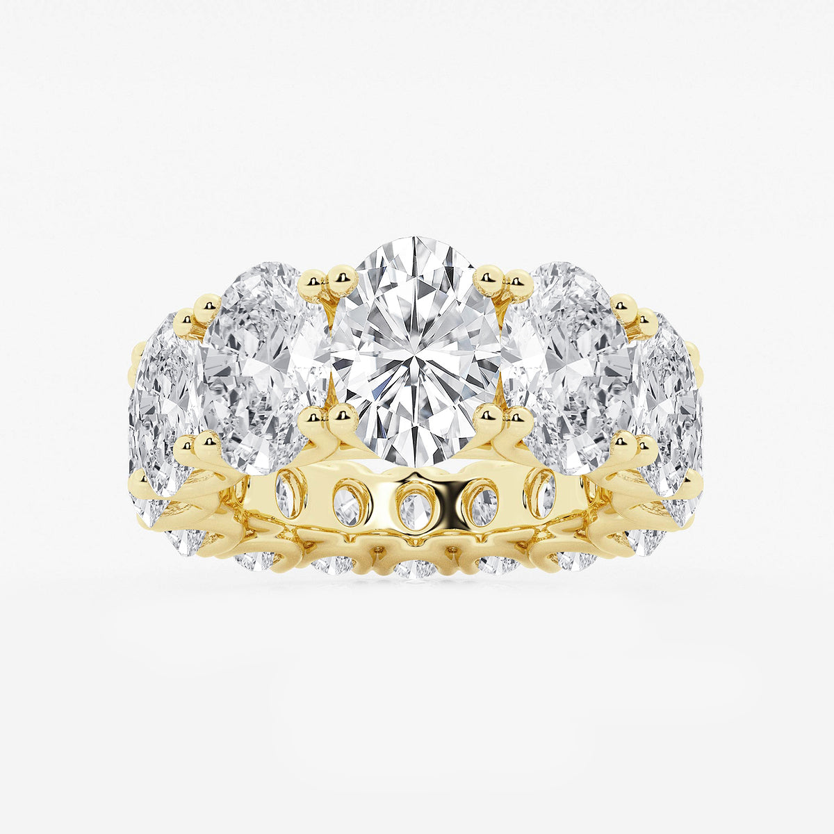 Julie 10 2/3 ctw Oval Lab Grown Diamond Graduated Eternity Band    14K Yellow Gold, DE, VS1