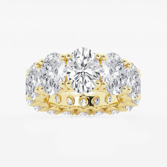 Julie 10 2/3 ctw Oval Lab Grown Diamond Graduated Eternity Band    14K Yellow Gold, DE, VS1
