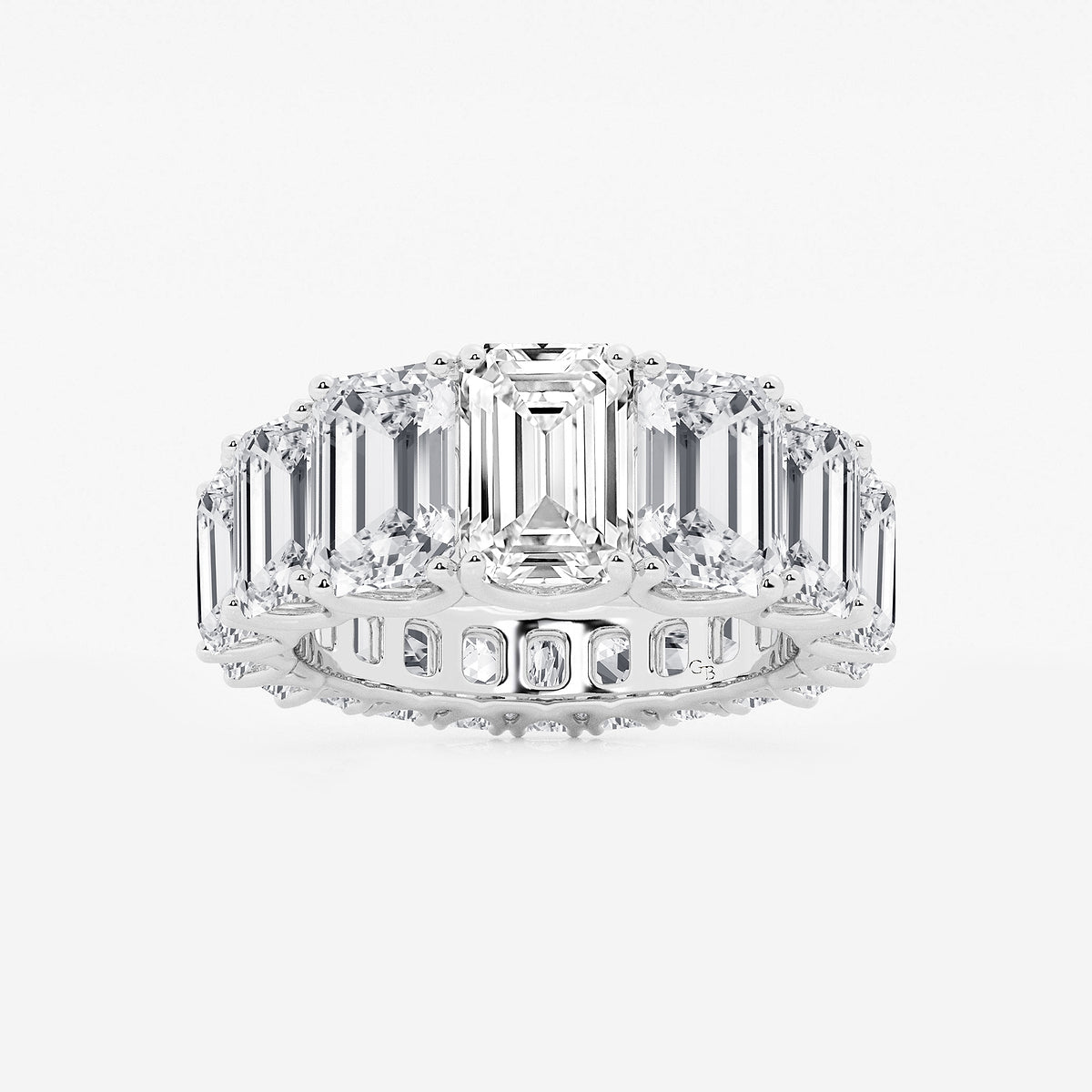 Odette 11 ctw Emerald Lab Grown Diamond Graduated Eternity Band    Platinum, DE, VS1