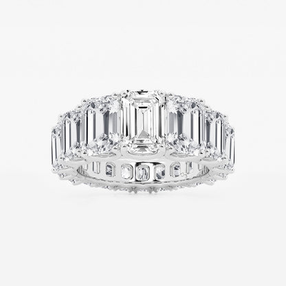 Odette 11 ctw Emerald Lab Grown Diamond Graduated Eternity Band    Platinum, DE, VS1
