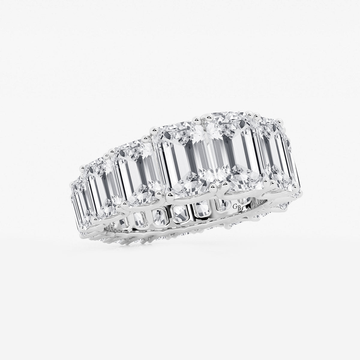 Odette 11 ctw Emerald Lab Grown Diamond Graduated Eternity Band    Platinum, DE, VS1