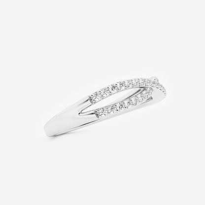 Marley 1/4 ctw Round Lab Grown Diamond Crossover Wedding Band    Platinum, DE, VS1