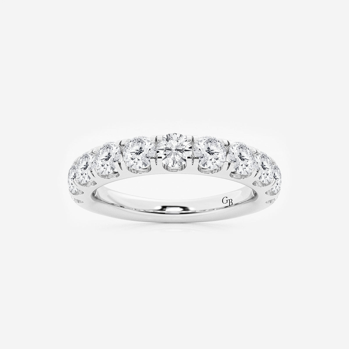 Alison 1 1/2 ctw Round Lab Grown Diamond Eleven-Stone Wedding Band    14K White Gold, DE, VS1