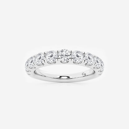 Alison 1 1/2 ctw Round Lab Grown Diamond Eleven-Stone Wedding Band    14K White Gold, DE, VS1