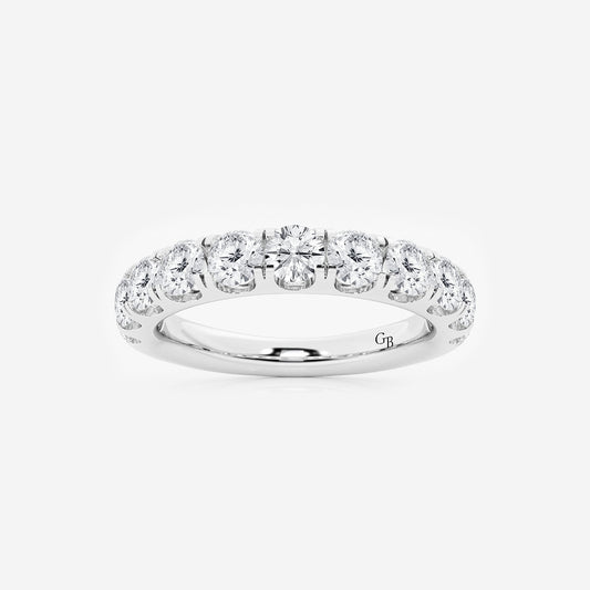 Alison 1 1/2 ctw Round Lab Grown Diamond Eleven-Stone Wedding Band    14K White Gold, DE, VS1