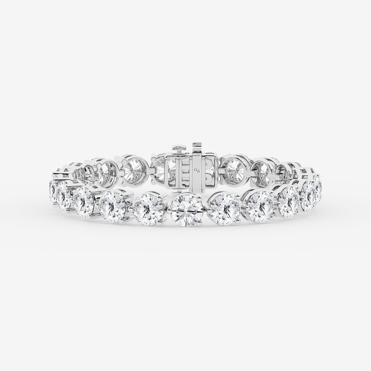 30 ctw Round Lab Grown Diamond Three Prong Tennis Bracelet - 8 Inches    Platinum, DE, VS1
