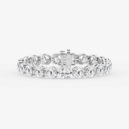 30 ctw Round Lab Grown Diamond Three Prong Tennis Bracelet - 8 Inches    Platinum, DE, VS1