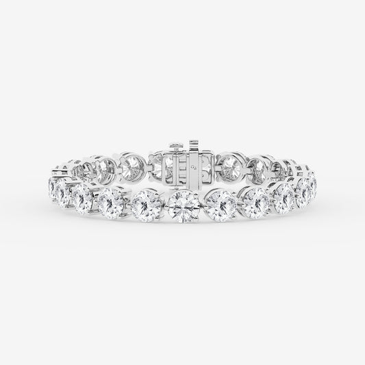 30 ctw Round Lab Grown Diamond Three Prong Tennis Bracelet - 8 Inches    Platinum, DE, VS1