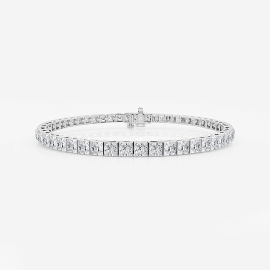 Boundless Cube Eternity Bracelet    14K White Gold, DE, VS1