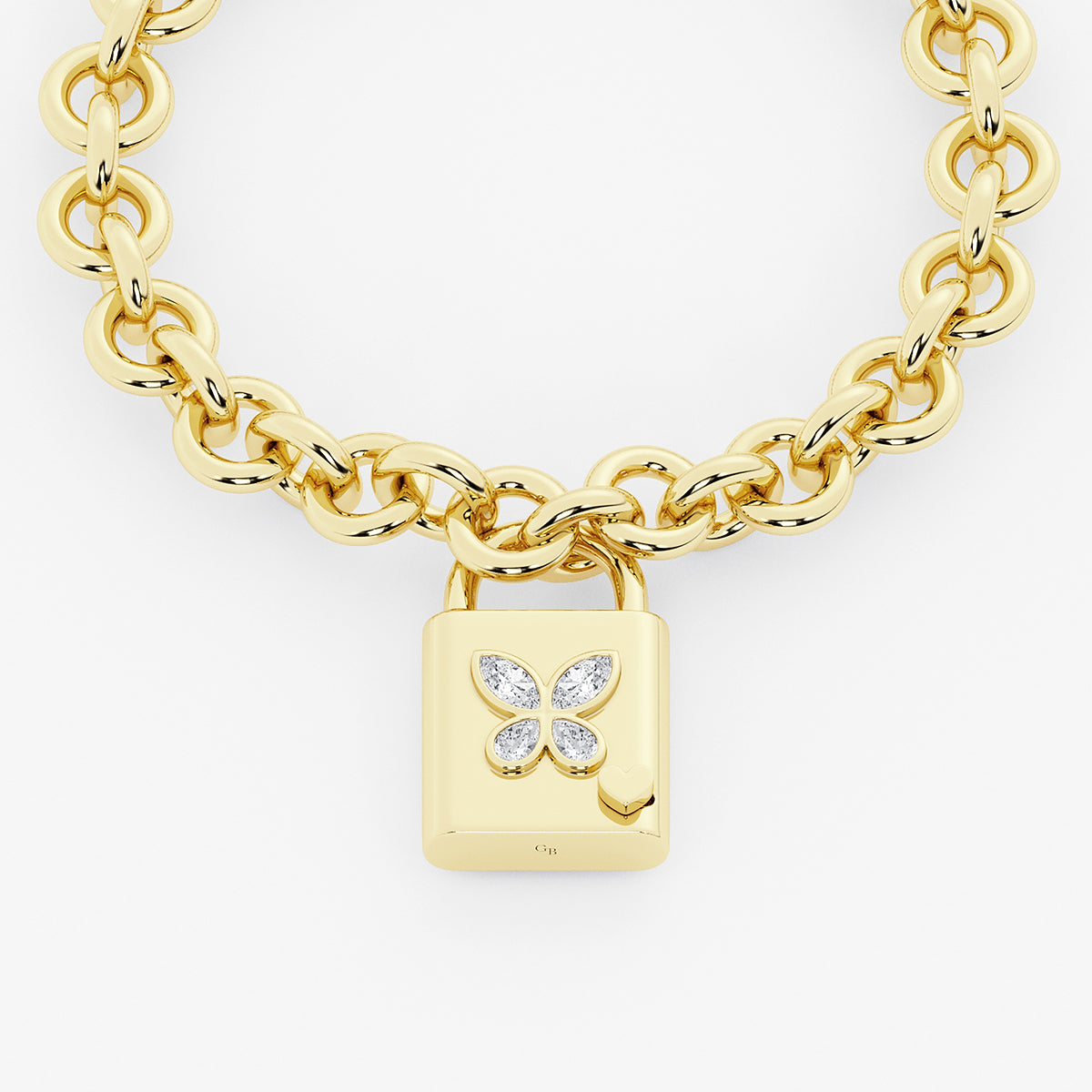 Sant'Angelo 1 ctw Multi-Shape Lab Grown Diamond Butterfly Lock Bracelet    SS with 14K Yellow Gold Plating, DE, VS1