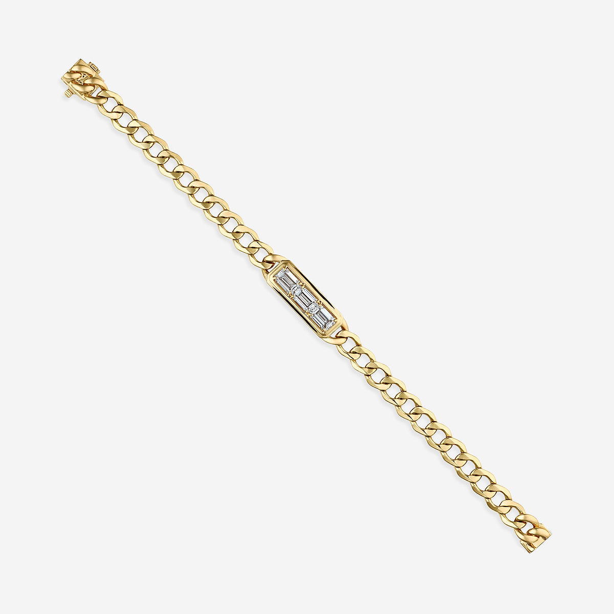 Emerald Cut Lab Grown Diamond Bezel Bracelet