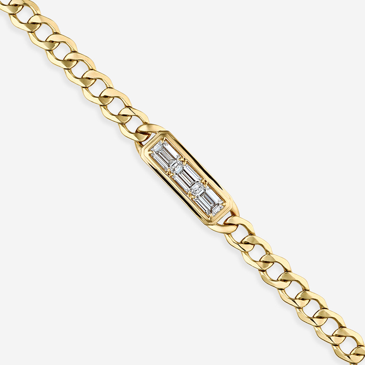 Emerald Cut Lab Grown Diamond Bezel Bracelet