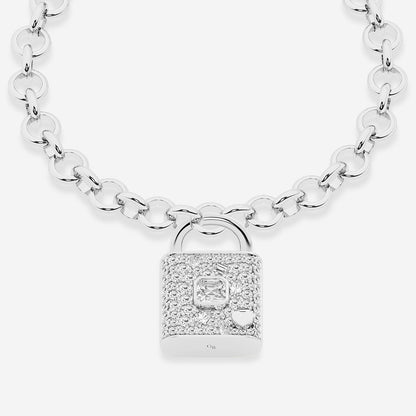 Alma 4 ctw Multi-Shape Lab Grown Diamond Scatter Lock Bracelet    Sterling Silver, DE, VS1