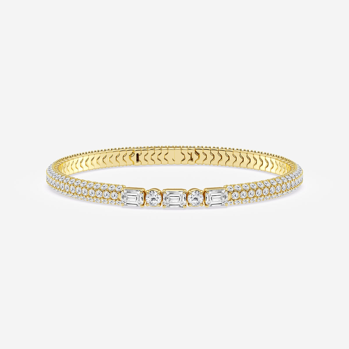 Multi-Shape Lab Grown Diamond Flexible Rollover Bangle