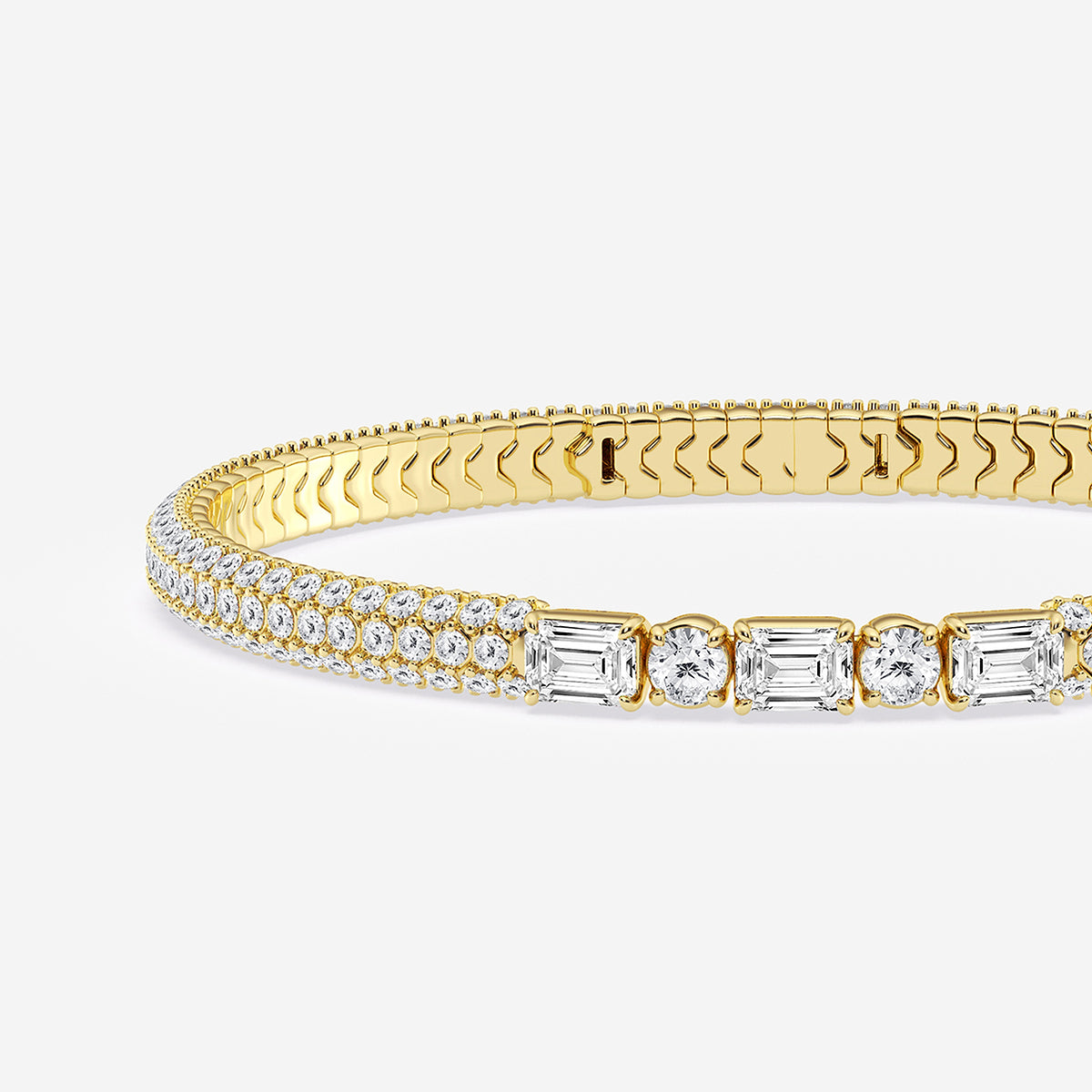 Multi-Shape Lab Grown Diamond Flexible Rollover Bangle