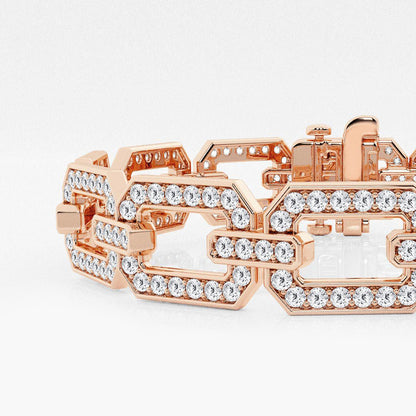 Round Lab Grown Diamond Open Link Pavé Bracelet