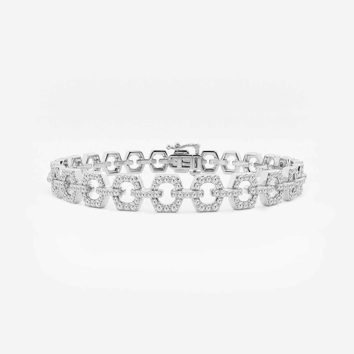 Hexagon Open Link Lab Grown Diamond Bracelet